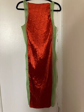 Nin Studio Contorno Dress in Rust and Green